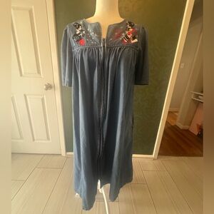 Go Softly Patio Denim Dress Embroidered Denim Dress - Born to Shop